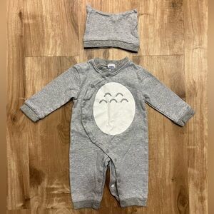 Totoro Footless Baby Onesie with Hat